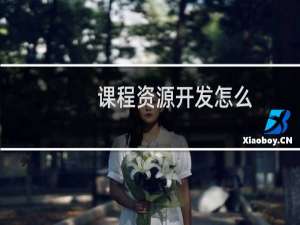 课程资源开发怎么