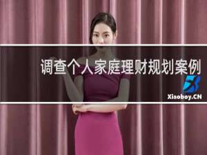 调查个人家庭理财规划案例