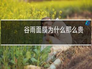 谷雨面膜为什么那么贵