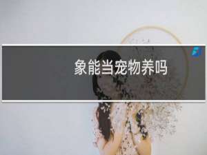 象能当宠物养吗