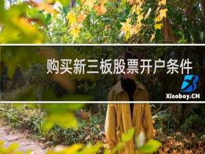 购买新三板股票开户条件