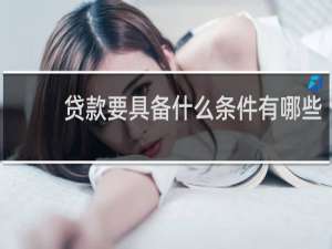 贷款要具备什么条件有哪些