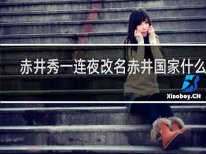 赤井秀一连夜改名赤井国家什么梗