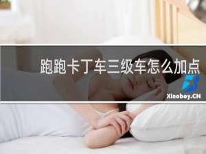 跑跑卡丁车三级车怎么加点