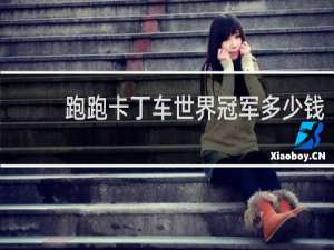 跑跑卡丁车世界冠军多少钱