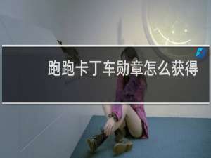 跑跑卡丁车勋章怎么获得