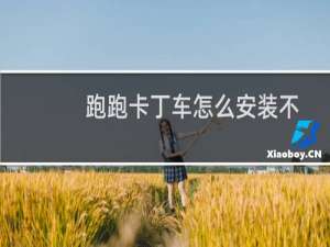 跑跑卡丁车怎么安装不