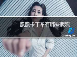 跑跑卡丁车有哪些昵称