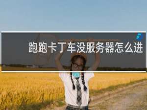 跑跑卡丁车没服务器怎么进