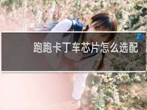 跑跑卡丁车芯片怎么选配