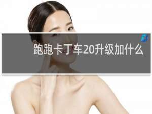 跑跑卡丁车 升级加什么