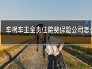 车祸车主全责住院费保险公司怎么赔