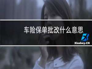 车险保单批改什么意思