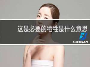 这是必要的牺牲是什么意思，出自哪里什么梗