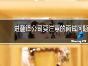 进翻译公司要注意的面试问题