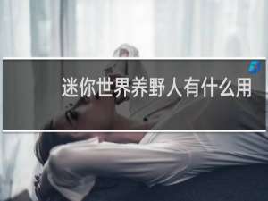 迷你世界养野人有什么用