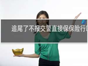 追尾了不报交警直接保保险行吗