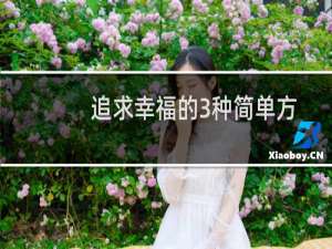 追求幸福的3种简单方法