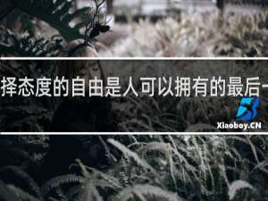 选择态度的自由是人可以拥有的最后一项自由