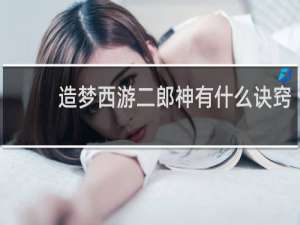 造梦西游二郎神有什么诀窍
