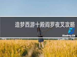 造梦西游十殿阎罗夜叉攻略