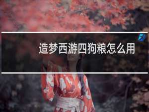 造梦西游四狗粮怎么用