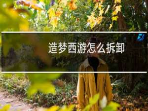 造梦西游怎么拆卸