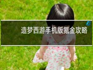 造梦西游手机版氪金攻略