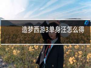 造梦西游3单身汪怎么得