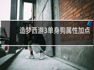 造梦西游3单身狗属性加点