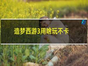 造梦西游3用啥玩不卡