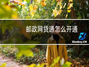 邮政网贷通怎么开通