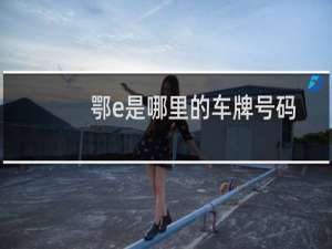 鄂e是哪里的车牌号码