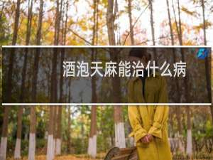 酒泡天麻能治什么病