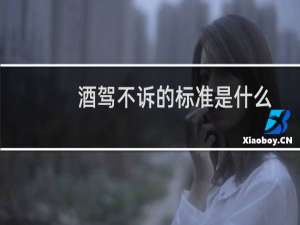 酒驾不诉的标准是什么