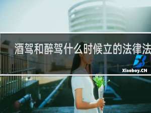 酒驾和醉驾什么时候立的法律法规