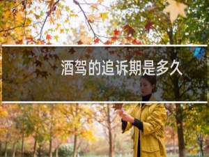 酒驾的追诉期是多久