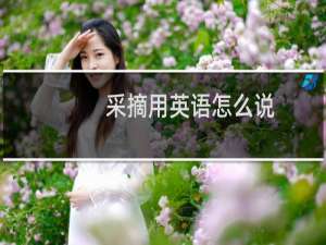 采摘用英语怎么说