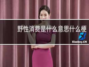 野性消费是什么意思什么梗