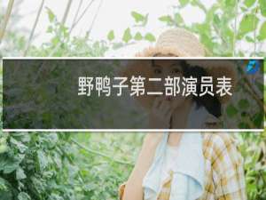 野鸭子第二部演员表
