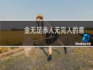 金无足赤人无完人的意思