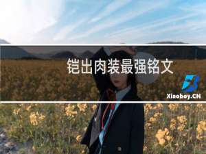 铠出肉装最强铭文