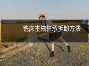 铣床主轴轴承拆卸方法