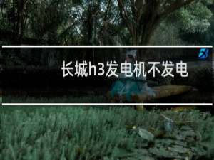 长城h3发电机不发电