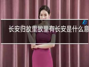 长安归故里故里有长安是什么意思，出自哪里什么梗