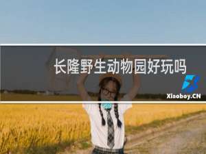 长隆野生动物园好玩吗