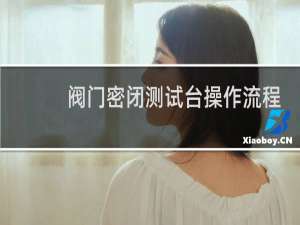 阀门密闭测试台操作流程
