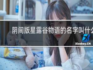 阴间版星露谷物语的名字叫什么