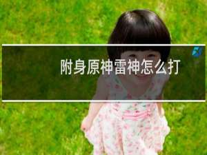 附身原神雷神怎么打