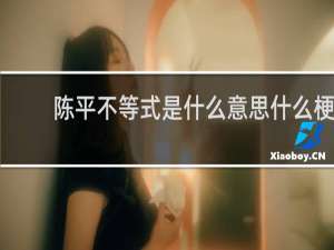 陈平不等式是什么意思什么梗